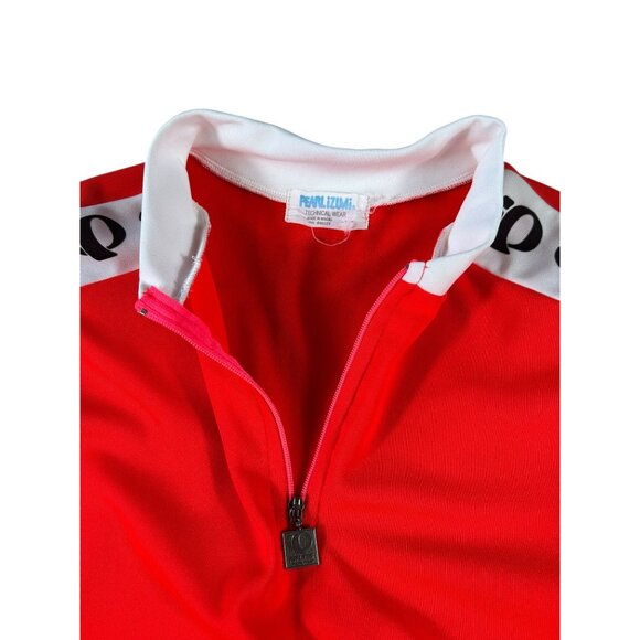 Pearl Izumi Cycling Jersey Red White Mens Sz XL Stretch Long Sleeve Back Pockets - Picture 6 of 12